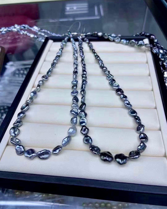 Black & Gray Saltwater KESHI(Tahitian) Necklaces