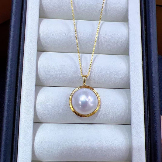 Aurora White Color Mabe Pearl Pendant