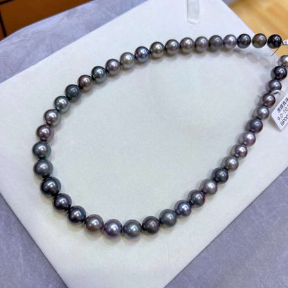 Morandi Gray color Tahitian Pearls Necklace