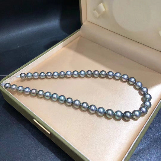 Platinum Gray Blue Tahitian Pearls Necklace