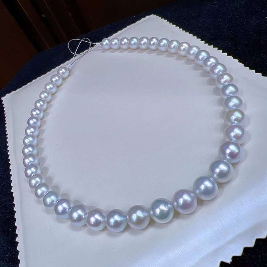 Silver Blue Gray MADAMA(Akoya) Pearls Necklace