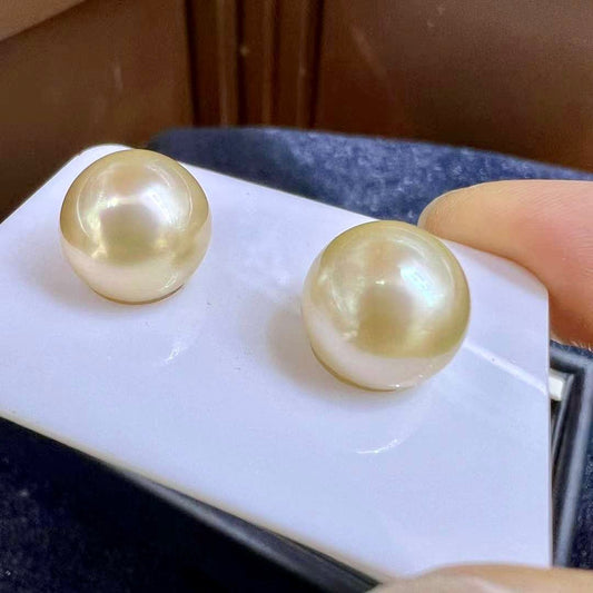 Champagne Golden color South Sea Pearls Earrings