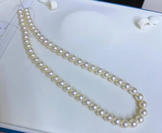 White Akoya Pearls Necklace