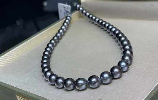 Deep Platinum Gray Tahitian Pearls Necklace