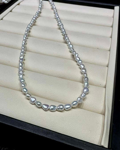 White Saltwater KESHI Pearls Necklace