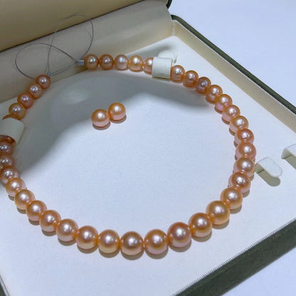 Deep Orange Edison Pearls Necklaces & Earrings