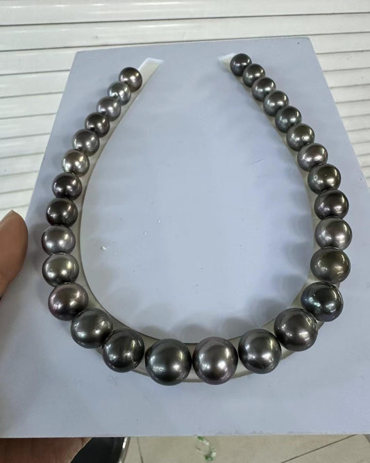 Black Grey Color Tahitian Pearls Necklace