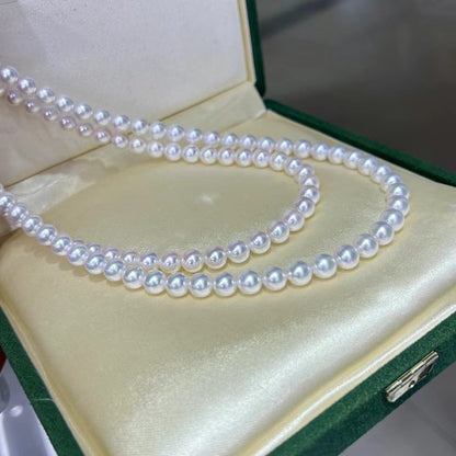 White Akoya Pearls Necklace