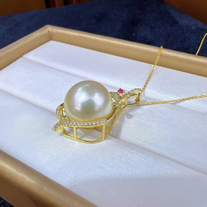 Pale Gold Color South Sea Pearl Pendant