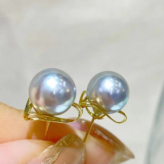 Silver Blue MADAMA(Akoya) Pearls Earrings