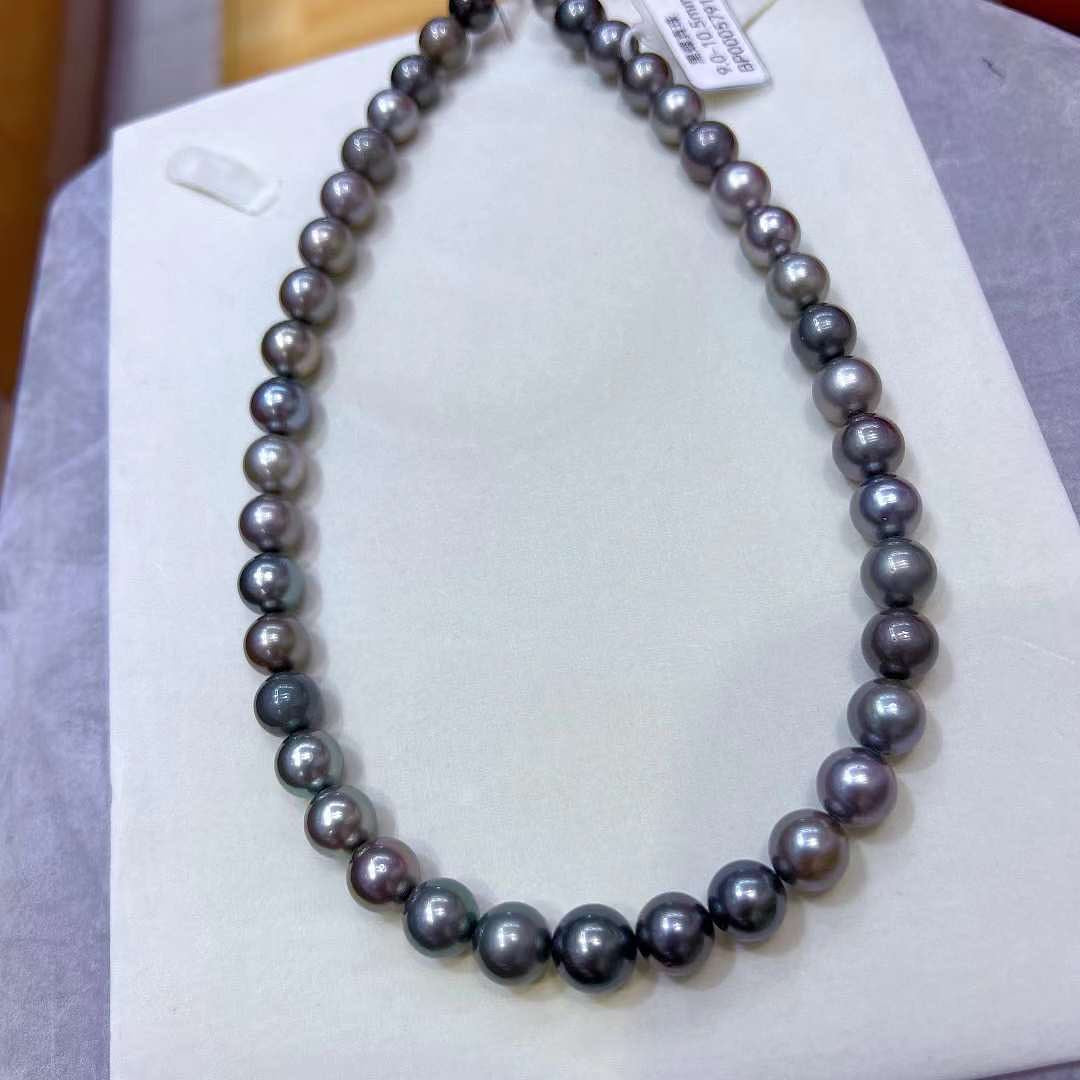 Morandi Gray color Tahitian Pearls Necklace