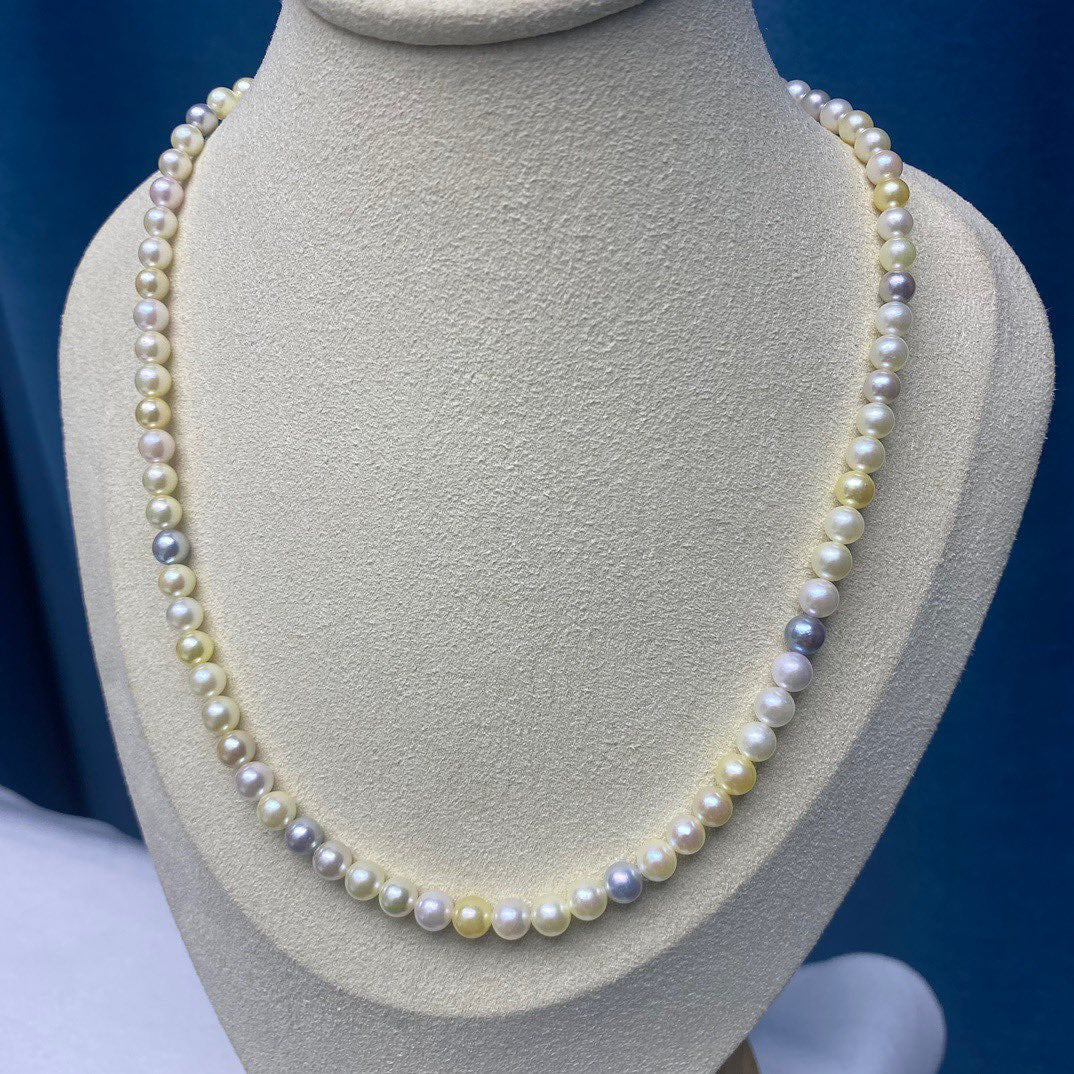 Candy Color Akoya Pearls Necklace