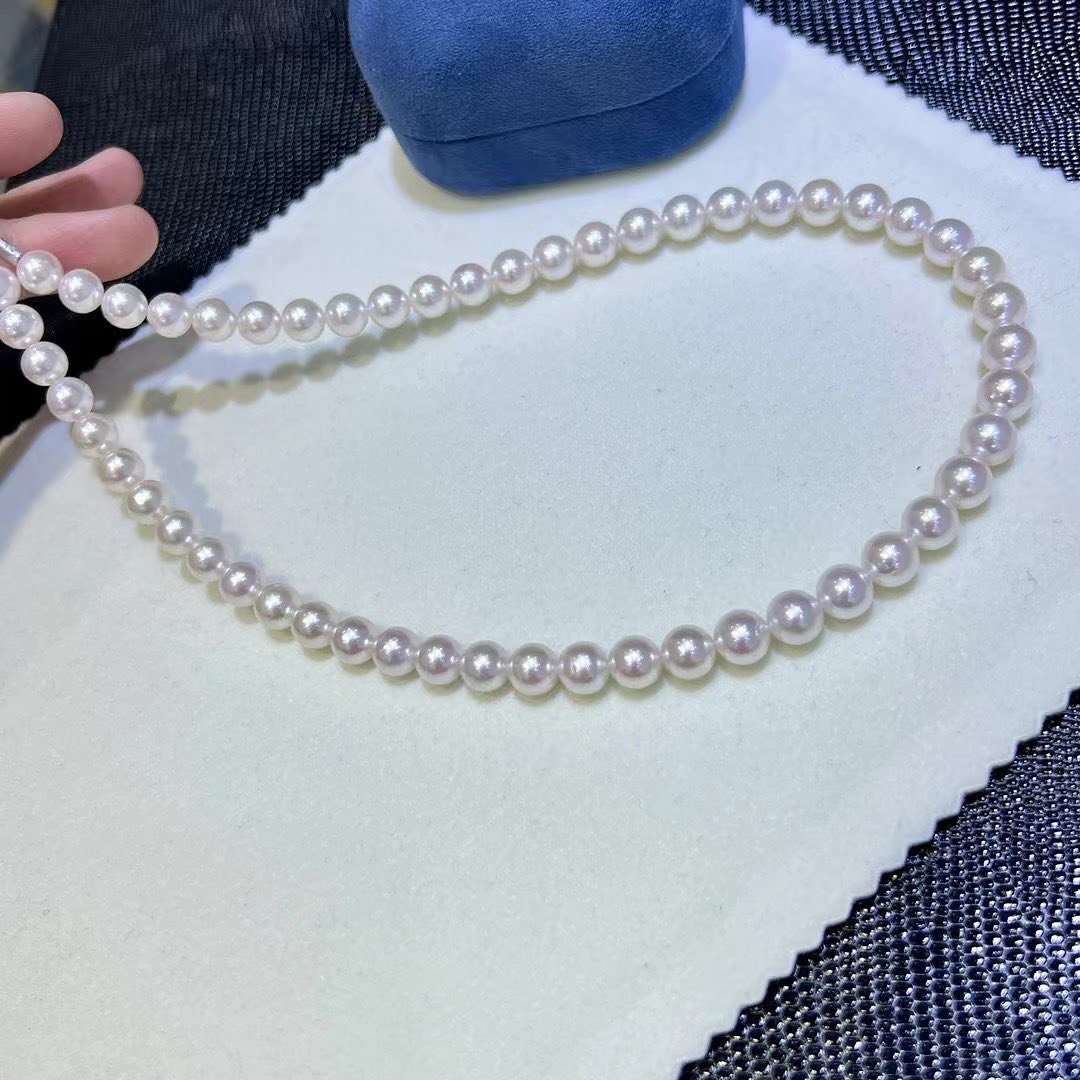 White Akoya Pearls Necklace