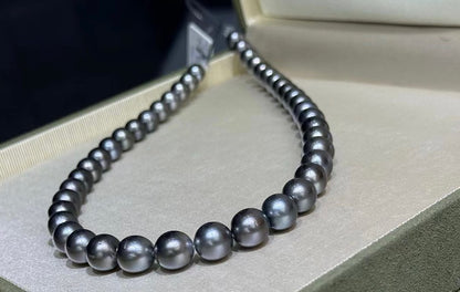 Deep Platinum Gray Tahitian Pearls Necklace