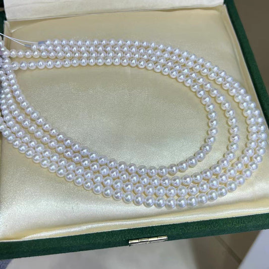 Aurora White Freshwater Nucleated Baby Pearls Necklace