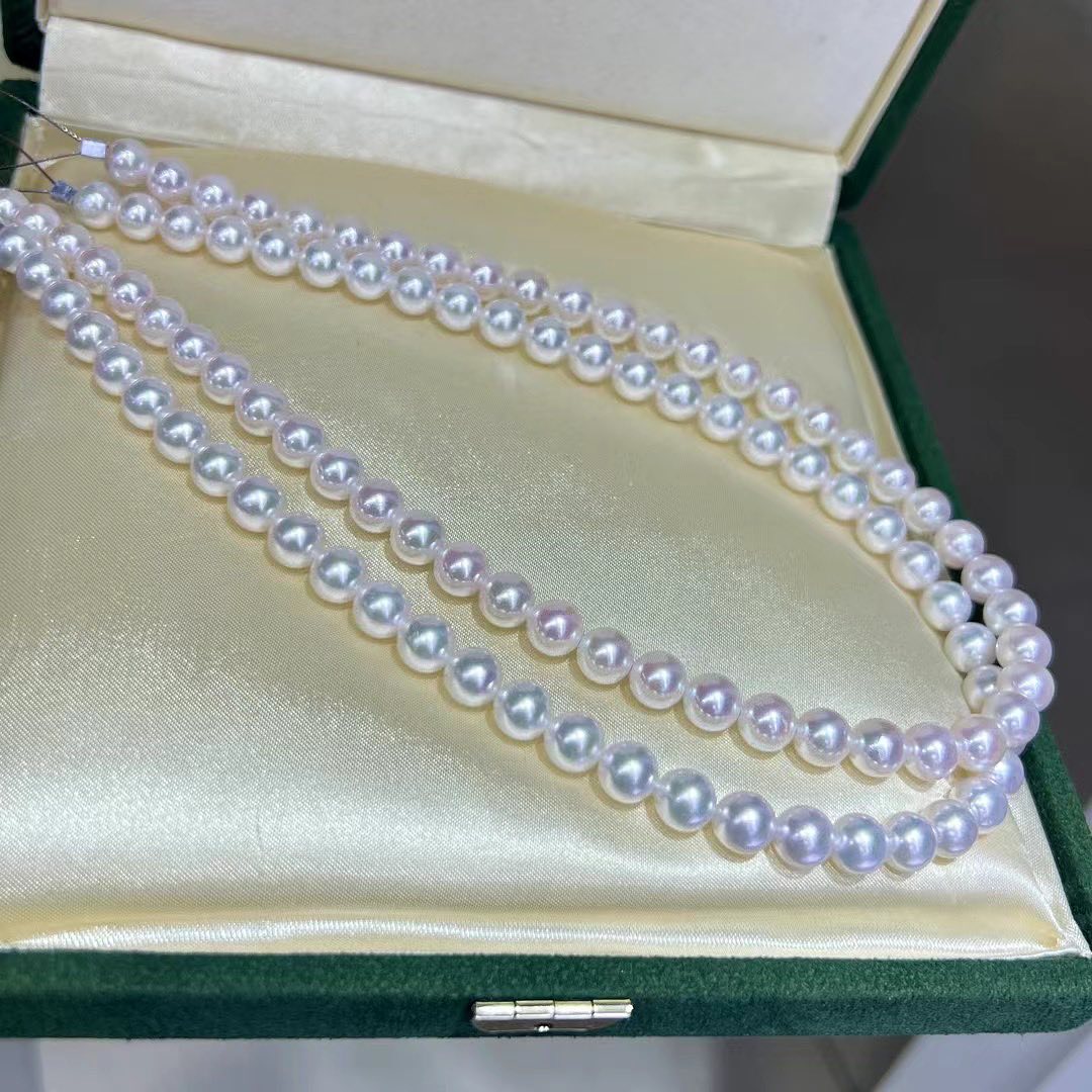 White Akoya Pearls Necklace