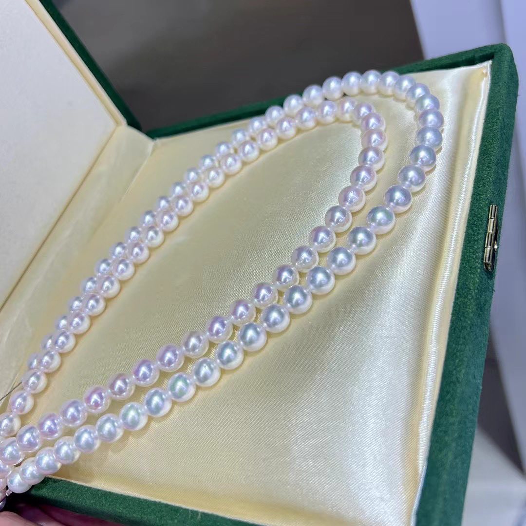 White Akoya Pearls Necklace