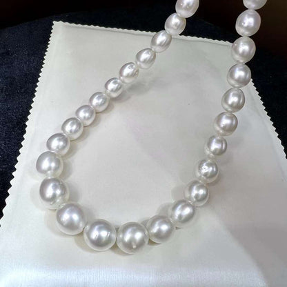 Cool White Baroque  Australia South Sea Pearls Necklace