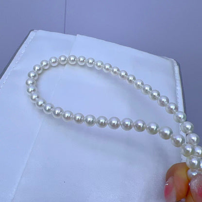 White Color Saltwater Akoya Pearls Necklace