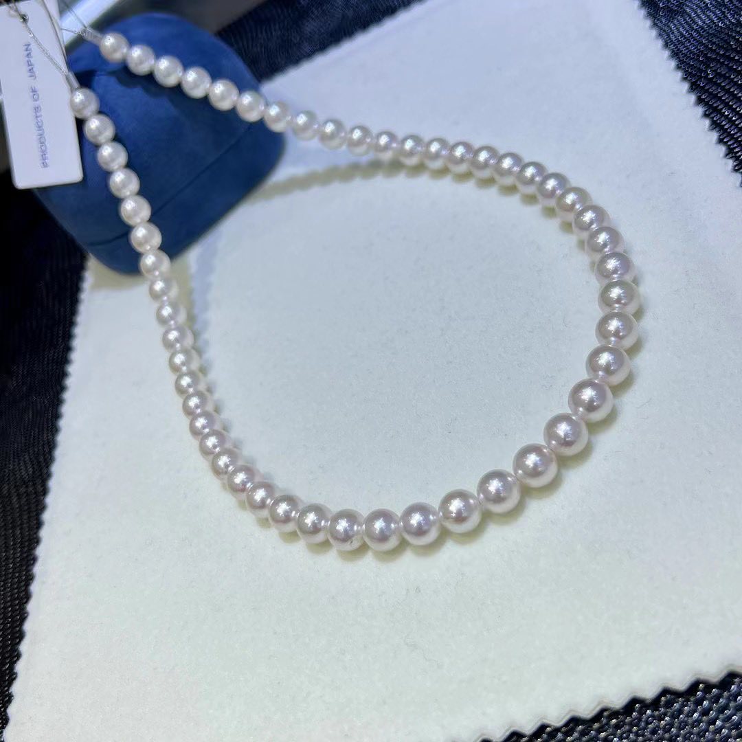 White Akoya Pearls Necklace