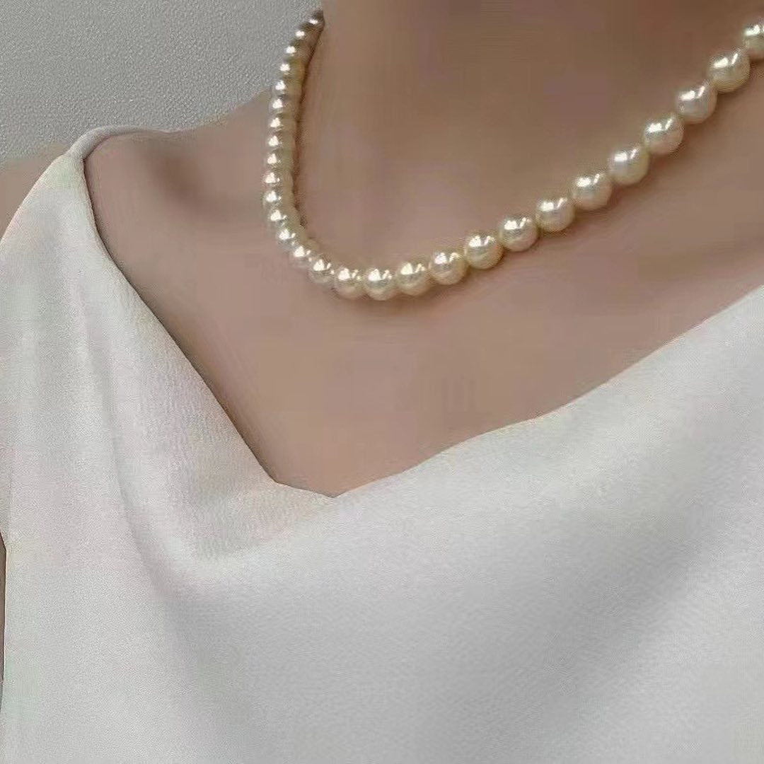 Feather Golden Akoya Pearls Necklace