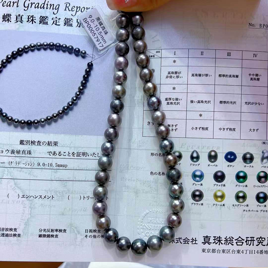 Morandi Gray color Tahitian Pearls Necklace