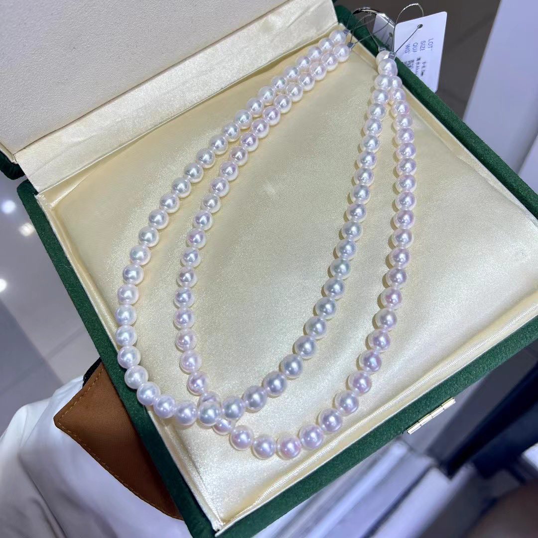 White Akoya Pearls Necklace