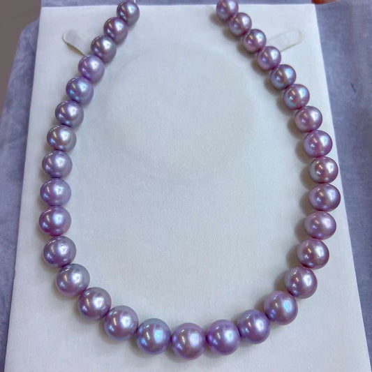 Grape Purple Color Edison Pearls Necklace