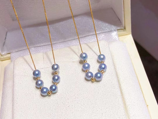 Blue Rose Saltwater MADAMA(Akoya) Pearls Necklace