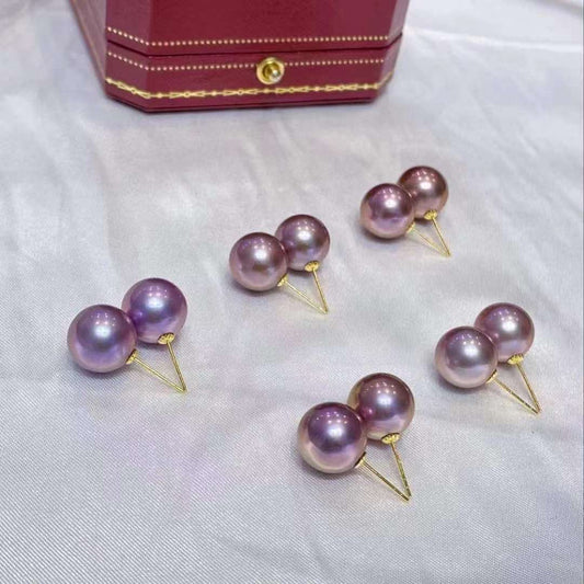 Grape Purple Edison Pearls Earrings