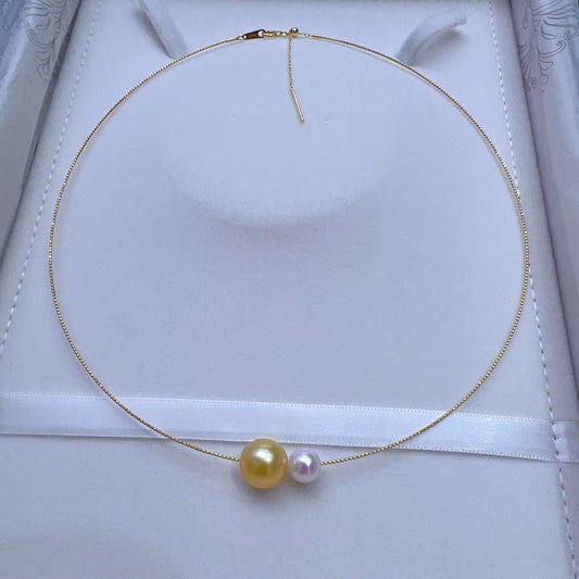 Sakura Pink Akoya & Golden Southsea Pearl Necklace