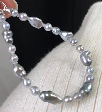 Platinum Grey Tahitian KESHI Pearls Bracelet