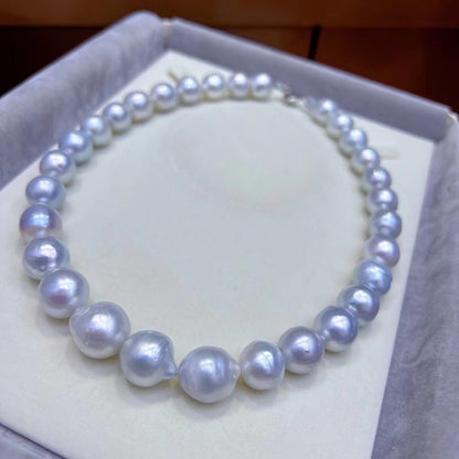 Silver-Blue Color Australia South Sea Pearls Necklace